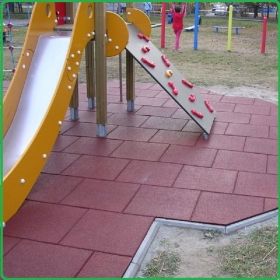 30mm, Плочи гумени, SBR гранула, каучукови, 1m2, 40x40x3см - червени