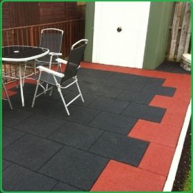 30mm, Плочи гумени, SBR гранула, каучукови, 1m2, 40x40x3см - червени