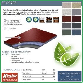 Декор - Ecosafe, Противоплъзгащ винил на рула, 2.0x0.7mm, PVC от Grabo