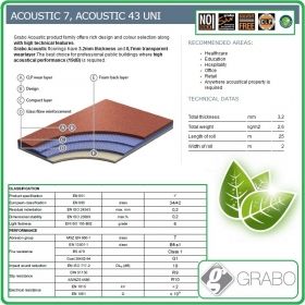 Декор - Acoustic, Противошумен, не плъзгащ се винил на рула, 3.2x0.7mm, PVC от Grabo