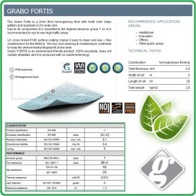 Декор Fortis T на Grabo хомогенна винилова настилка на рула, 2.0mm PVC