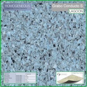 Цвят Lagoon Conducto S на Grabo електростатична хомогенна PVC настилка на рула, 2.0mm