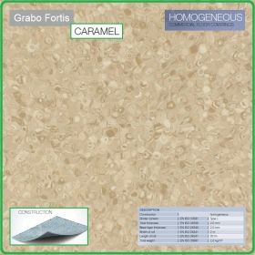 Цвят Caramel T Fortis на Grabo хомогенна винилова настилка на рула, 2.0mm PVC