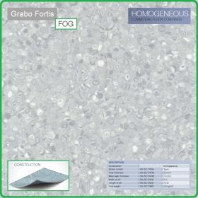 Цвят Fog T Fortis на Grabo хомогенна винилова настилка на рула, 2.0mm PVC