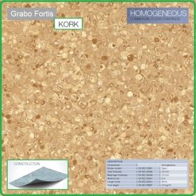 Цвят Kork T Fortis на Grabo хомогенна винилова настилка на рула, 2.0mm PVC