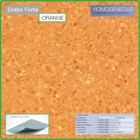 Цвят Orange T Fortis на Grabo хомогенна винилова настилка на рула, 2.0mm PVC
