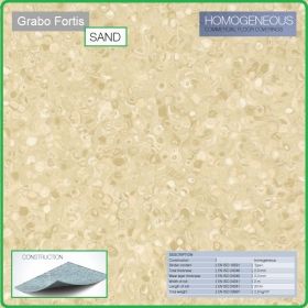 Цвят Sand T Fortis на Grabo хомогенна винилова настилка на рула, 2.0mm PVC