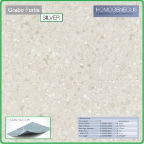 Цвят Silver T Fortis на Grabo хомогенна винилова настилка на рула, 2.0mm PVC