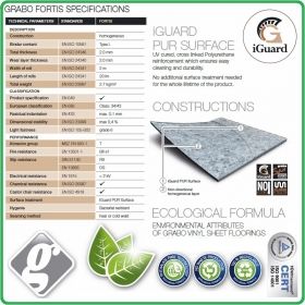 Цвят Silver T Fortis на Grabo хомогенна винилова настилка на рула, 2.0mm PVC