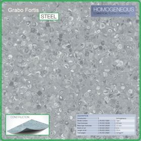 Цвят Steel T Fortis на Grabo хомогенна винилова настилка на рула, 2.0mm PVC