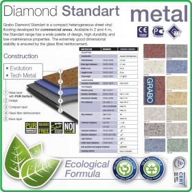 Цвят - 4564 - 494 - Standart Tech Metal, PVC настилка на рула, 2.0x0.7mm, винил от Grabo