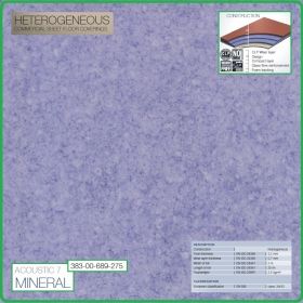 Цвят - 383 - 689 - 275 - Acoustic 7 Mineral, Противошумен винил на рула, 3.2x0.7mm, PVC от Grabo