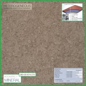 Цвят - 383 - 674 - 275 - Acoustic 7 Mineral, Противошумен винил на рула, 3.2x0.7mm, PVC от Grabo