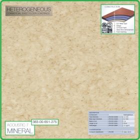 Цвят - 383 - 651 - 275 - Acoustic 7 Mineral, Противошумен винил на рула, 3.2x0.7mm, PVC от Grabo