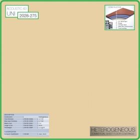 Цвят - 2028 - 275 - Acoustic 43 Uni, Противошумен винил на рула, 3.2x0.7mm, PVC от Grabo