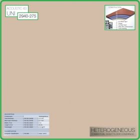 Цвят - 2940 - 275 - Acoustic 43 Uni, Противошумен винил на рула, 3.2x0.7mm, PVC от Grabo