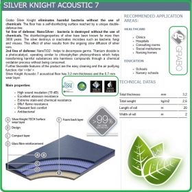 Декор - Silver Knight, Acoustic 7, антибактериален винил на рула, 3.2x0.7mm, PVC от Grabo