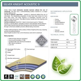 Декор - Silver Knight, Acoustic 9, антибактериален винил на рула, 3.4x0.9mm, PVC от Grabo