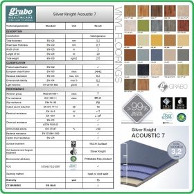 Декор - Silver Knight, Acoustic 7, антибактериален винил на рула, 3.2x0.7mm, PVC от Grabo