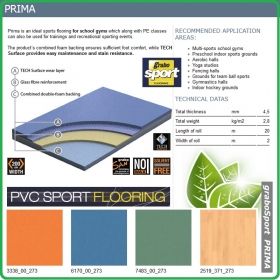 Декор - PRIMA - GraboSport, спортна винилова настилка 4.5mm, PVC на рула от Graboplast