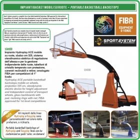 Баскетболен кош хидравличен, мобилен за зала, 325cm, Sport System, S04100